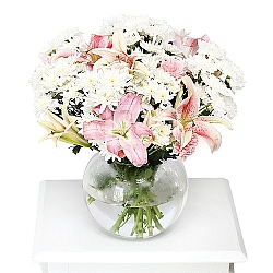 Lilies with Carnation and chrysanthemums